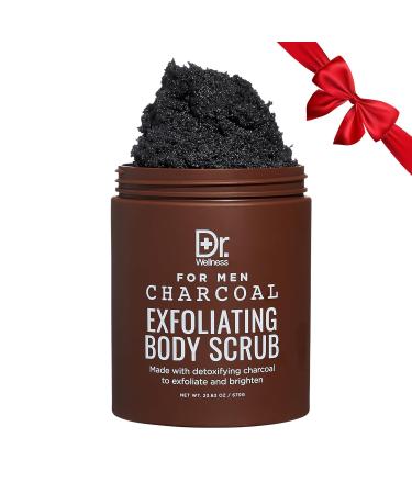 Dr. Wellness Body Scrub for Men | Ultimate Charcoal Exfoliating Wash | 23 oz | All Skin Types - Buy Online on GoSupps.com