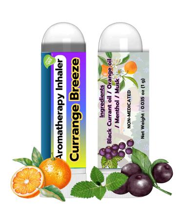 KleverKlover Aromatherapy Nasal Inhaler Stick (2 Pcs) Black Currant Orange & Menthol Essential Oils for Refreshing Breathing Motion Sickness Relief & Portable Use