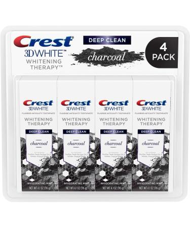 Crest Charcoal 3D White Toothpaste Pack of 4 - Invigorating Mint - 4.1 oz - Fluoride Whitening Therapy - Buy Online on GoSupps.com