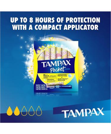 Tampax Pocket Pearl Tampons Regular Absorbency - Unscented 16 Count with LeakGuard Braid - International Shipping Available - Buy Online on GoSupps.com