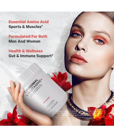 Codeage L-Glutamine Powder 5000mg - Vegan Non-GMO Amino Acid Supplement for Gut Health & Muscle Support - 3-Month Supply Liposomal Delivery 16.67 oz - Buy Online on GoSupps.com