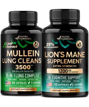 NUTRAHARMONY Mullein Leaf Extract & Lions Mane Capsules