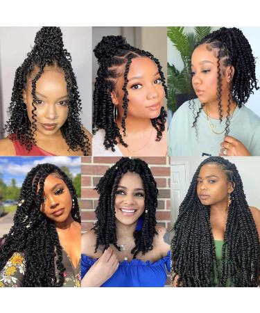 Xtrend 10 Inch Pre-Twisted Passion Twist Crochet Hair - 8 Packs Natural Black Bohemian Bob Extensions for Women (1B) - Buy Online on GoSupps.com
