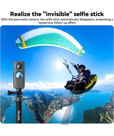 TELESIN Invisible Selfie Stick - 120cm Carbon Fiber Extension Pole for GoPro, Insta360, DJI Action, AKASO & More - Buy Online on GoSupps.com