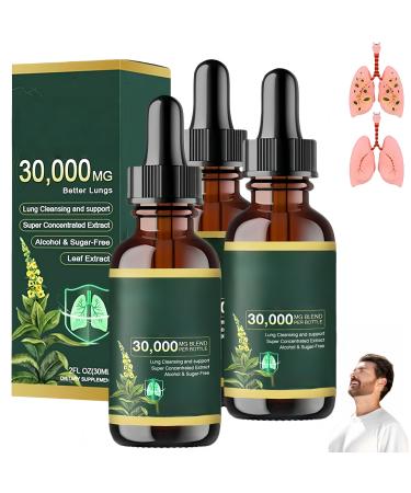 Organic lung cleansing drops with mullein leaf extract supplement with mullein leaf extract cleansing and supporting the respiratory tract for men and women 30 ml 3 Pieces