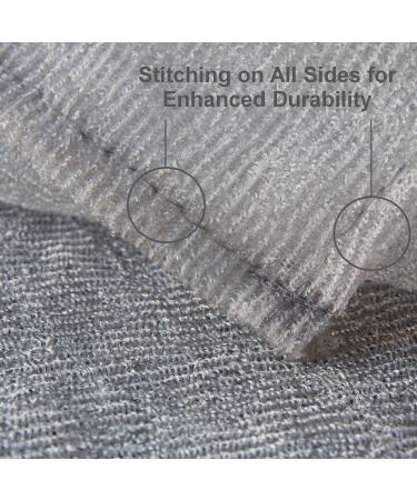 36 Inch Exfoliating Bath Cloth Towel (3 Pack) - Gray, White, Green Nylon - Durable Stitching - Buy Online on GoSupps.com