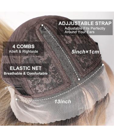 Ombre Brown to Blonde Lace Front Wig for Women - Long Wavy Synthetic Hair Wig - Buy Online on GoSupps.com