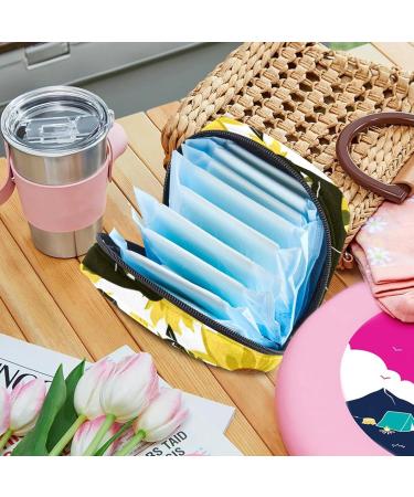 MUOOUM Sunflower Bats Sanitary Napkin Storage Bag - Portable Period Pouch for Women and Teen Girls - Multi-colored - Buy Online on GoSupps.com