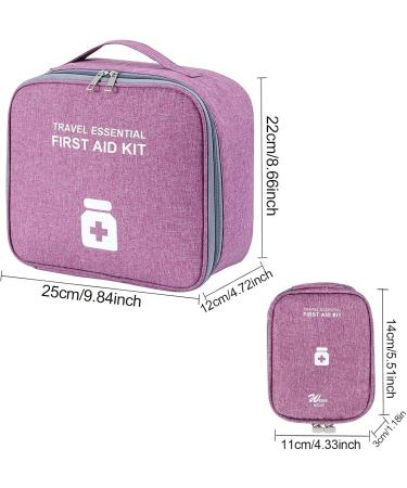Mecctuck Large Capacity Medication Pocket | 2-Piece Travel Pharmacy & First Aid Bag | Medical Storage for Home Office & Outdoor Use - Purple - Buy Online on GoSupps.com