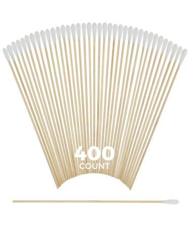 400 pcs Long Cotton Swabs Tip Applicators with Wood Handle 6  Inch| 100% Biodegradable Cotton Buds |Cleaning with Wood Handle for Oil  Makeup  Eyes  Ears  Eyeshadow Brush and Remover Tool. By alpree