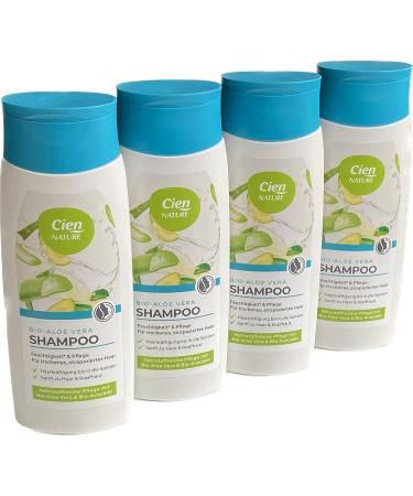Cien Nature Naturkosmetik Pack of 4 organic aloe vera shampoos for dry and damaged hair (4 x 200 ml) - Buy Online on GoSupps.com