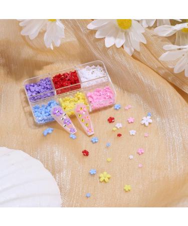 KINBOM 2 Boxes 3D Flowers for Nails with Small Caviar Beads Flat Back 3D Acrylic Flower Nail Charms Colorful 3D Floral Nail Charms Nails Designs and Decoration Flowers for DIY Nail Art - Buy Online on GoSupps.com
