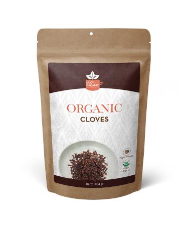 SPICY ORGANIC Cloves Whole - 100% Pure USDA Organic - Non-GMO, Keto Friendly, Non-Irradiated Fresh Clove Seed Spice - 16 OZ