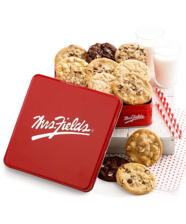 Mrs. Fields Cookies Full Dozen Signature Cookie Tin - Includes 5 Different Flavors