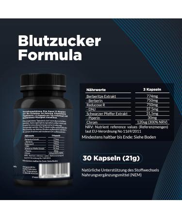 Berberine 750mg Capsules - 30 Vegan Blood Sugar Support - Keto & Paleo Friendly - Natural Carb Blocker for Weight Loss & Endurance - Buy Online on GoSupps.com