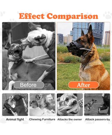 Breathable Basket Muzzle for Large Dogs | Adjustable Dog Muzzle for Barking & Biting Prevention (M: 31-35 cm) - Buy Online on GoSupps.com