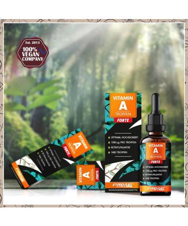 Vitamin A Drop Forte - 1000 g per Drop | 3600 Drops | High-Dose Bioavailable 100% Vegan No Additives - Certified Quality - Buy Online on GoSupps.com