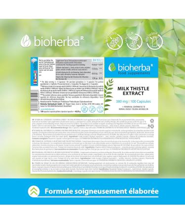 Milk Thistle 380 mg - 100 Capsules - Powerful Liver Detox Liver Detox and Antioxidant Support BIOHERBA - Buy Online on GoSupps.com