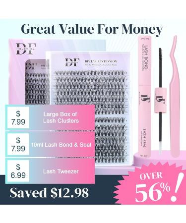 Lash Extension Kit 280Pcs | Mixed 8-16mm Eyelashes with Bond Seal & Applicator | I Slay 30D 40D | Natural Lash Clusters for Stunning Volume - Buy Online on GoSupps.com