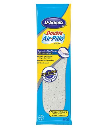 Dr. Scholl's Double Air Pillo +1 pair Insole Unisex (Pack of 6)mens size 7-13 Womens size 5-10
