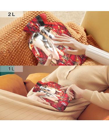Cozy Dog & Cat Christmas Hot Water Bottle | 2L Fleece Cover for Hot/Cold Compression - Buy Online on GoSupps.com