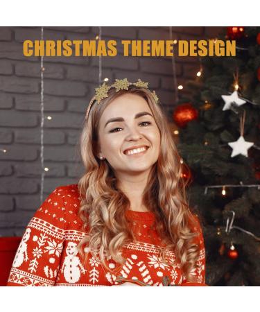 Uonlytech Snowflake Headband Christmas Headwear Glitter Hair Bands Gold Headpiece Xmas Headbands for Party Festival - Buy Online on GoSupps.com
