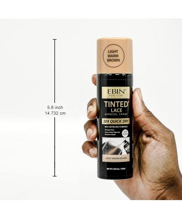 EBIN NEW YORK Tinted Lace Spray - 3.38oz/ 100ml Medium Dark Brown | Fast Drying Water Resistant No Residue Even Application Skin-Matching Tone Natural Look 3.38 Fl Oz (Pack of 1) Medium Dark Brown - Buy Online on GoSupps.com
