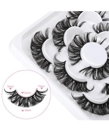 Lanflower Russian D Curl Wispy Strip Lashes - Natural Look 3D False Eyelashes Pack - Buy Online on GoSupps.com