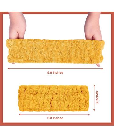 3-Piece Elastic Spa Facial Headband Set for Women - Makeup Yoga & Shower (Milky White Yellow Dark Green) - Buy Online on GoSupps.com