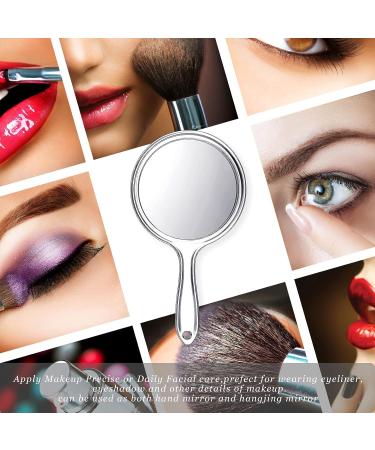Queekay Clear Double-Sided Handheld Mirror - 1x/2x Magnification Travel-Friendly Cosmetic Mirror for Makeup - Buy Online on GoSupps.com