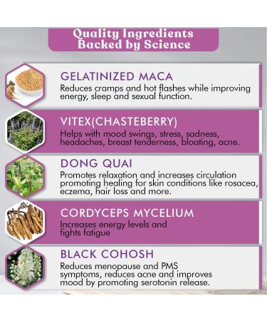 Herb Krave Flow and Glow Natural Hormone Balance for Women - PMS & Menopause Relief with Dong Quai & Black Cohosh - 60 Count - Buy Online on GoSupps.com