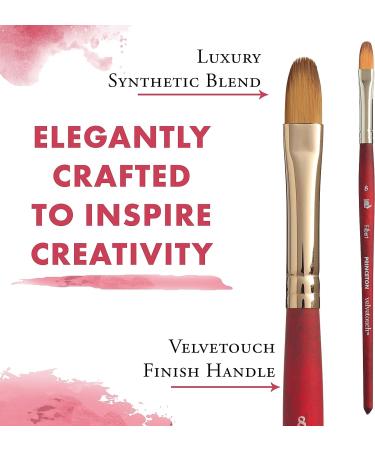 Princeton Velvetouch Series 3950 Filbert Paint Brush - Size 8 | Ideal for Acrylic, Oil, and Watercolor Painting - Buy Online on GoSupps.com