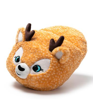 JOMIX Winter Foot Warmer Women Children Funny Foot Heater Without Electricity Ultra Warm Heat Pad Stuffed Animal 36/41 EU Reindeer