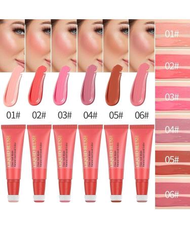 PICKX Pink Powder Blusher Liquid Beauty Stick Soft and Durable Shiny Velvet Texture Easy to Mix Soft Powder Blusher Makeup Durable and Soft Natural Dew (01# One Size) 01# 1 g (Pack of 1) - Buy Online on GoSupps.com