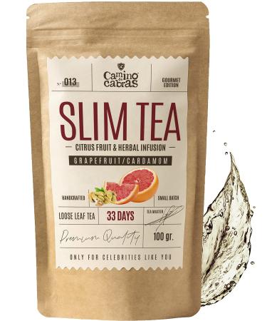 SLIM TEA Grapefruit for Weight Management - Detox Cleanse & Boost Energy - Loose Leaf Green Tea Nettle Dandelion Guarana Matcha Mate Mango Cardamom - All Natural Herbal Tea Infusion 100g SLIM TEA Grapefruit - Boost Energy