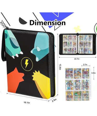 Ace the Game with Zeerliki 9-Pockets Trading Card Binder - 900 Pockets Zipper Album for Boys Girls in Black - Buy Online on GoSupps.com