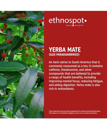Yerba Mate Energy Capsules - Natural Herbal Caffeine for Energy & Focus | Supports Health & Metabolism | 125 Vegan Capsules - Buy Online on GoSupps.com