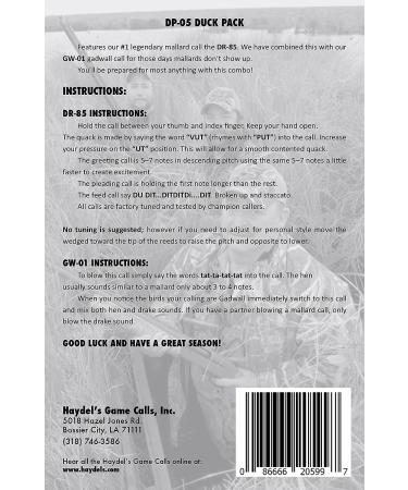 Haydel's Game Calls Inc. DP-05 Duck Call Pack - DR-85 and GW-01 Included - Buy Online on GoSupps.com