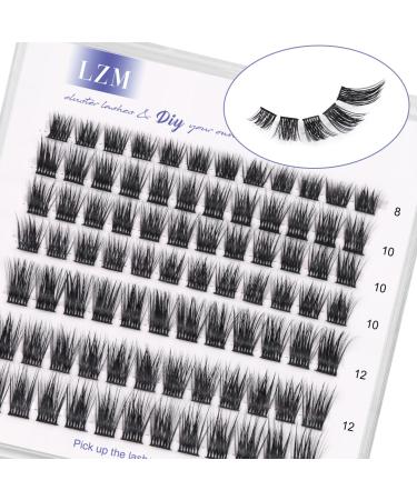 LZM individual eyelashes C curl fake lashes 8-14mm wrong eyelashes natural look reusable artificial eyelash eyelashes individually DIY cluster eyelashes (viola mix) Viola-C curl mix
