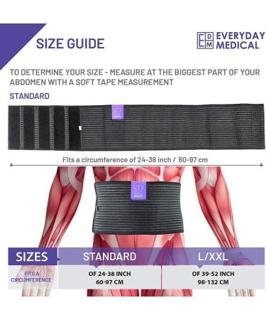 Everyday Medical Umbilical & Inguinal Hernia Bandage | Comfortable Invisible Support | Standard Size (63-97 cm) for Everyday Use - Buy Online on GoSupps.com