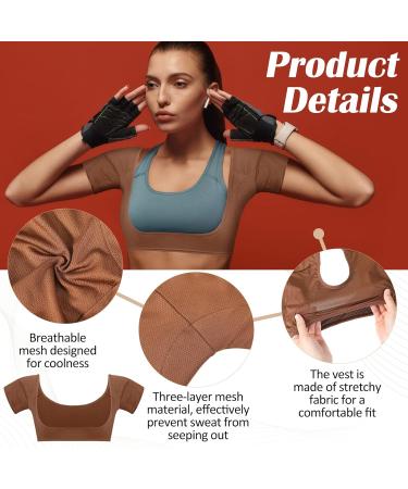 6-Piece Breathable Armpit Vests with Sweatproof Pads for Women & Girls | Washable Forearm Weld Protection - Dark Color - Buy Online on GoSupps.com