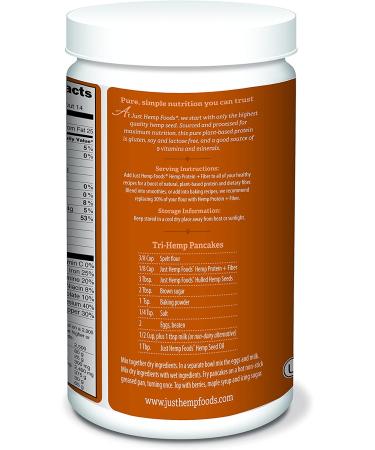 Hemp Protein Powder Plus Fiber 16 oz - Non-GMO Verified, 11g Protein & 11g Fiber per Serving - Buy Online on GoSupps.com