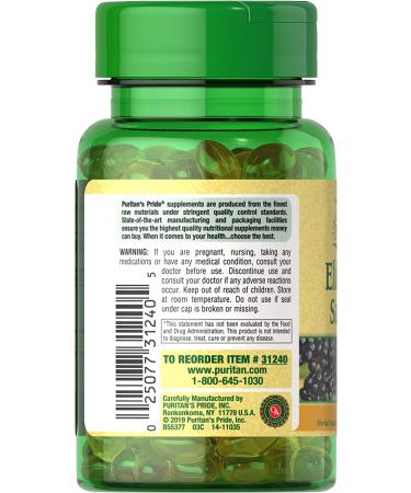 Elderberry Sambucus 1250mg - Antioxidant Support - 60ct Puritan's Pride - Buy Online on GoSupps.com