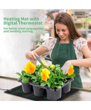 Grenebo Heat Mat for Plants with Big Thermostat 20.75"x10" Durable Waterproof Seedling Heat Mat for Seedlings Brewing & Greenhouse Incubation Reptile Amphibians Pet Mat Warmer Bed Mat 1 Pack-Heat Mat & Thermostat Combo - Buy Online on GoSupps.com