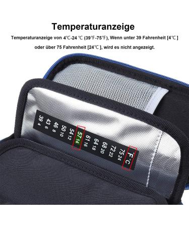 Insulin Cooler Travel Case with Temperature Display | Medication Cooling Bag & 3 Ice Packs | Black - Buy Online on GoSupps.com