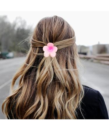 Hair Clips Flower Cute Hawaiian Flower Hair Clips - Strong Hold Hair Clips Flower Hair Accessories For Women & Girls For Thick & Thin Hair Gradient pink and purple - Buy Online on GoSupps.com