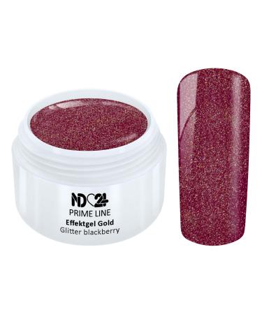 Prime Line - Uv Led Effect Gel Gold Glitter Blackberry Red - Made in Germany - 5ml