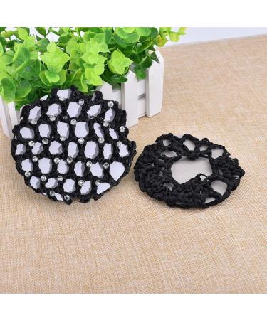 Durable Rhinestone Hair Network Bun - Elastic Black Duttnetz for Ballet Dance Gymnastics & More - Buy Online on GoSupps.com