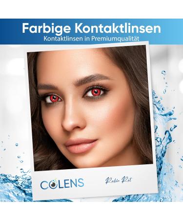 Colens Colored Annual Contact Lenses - Rubin Red | Super Opaque Halloween & Cosplay | 2 Pieces | Shop Now! - Buy Online on GoSupps.com