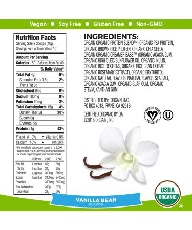 Buy Orgain Organic Plant Based Protein Powder - Creamy Chocolate Fudge & Vanilla Bean | Vegan Gluten Free Low Net Carbs - 1.02 lb - Buy Online on GoSupps.com